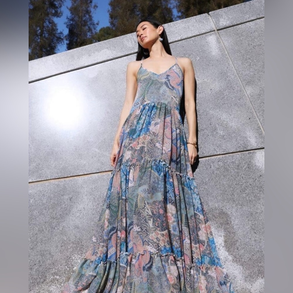 Misa Los Angeles Kali by Maxi Patchwork Batik Dress